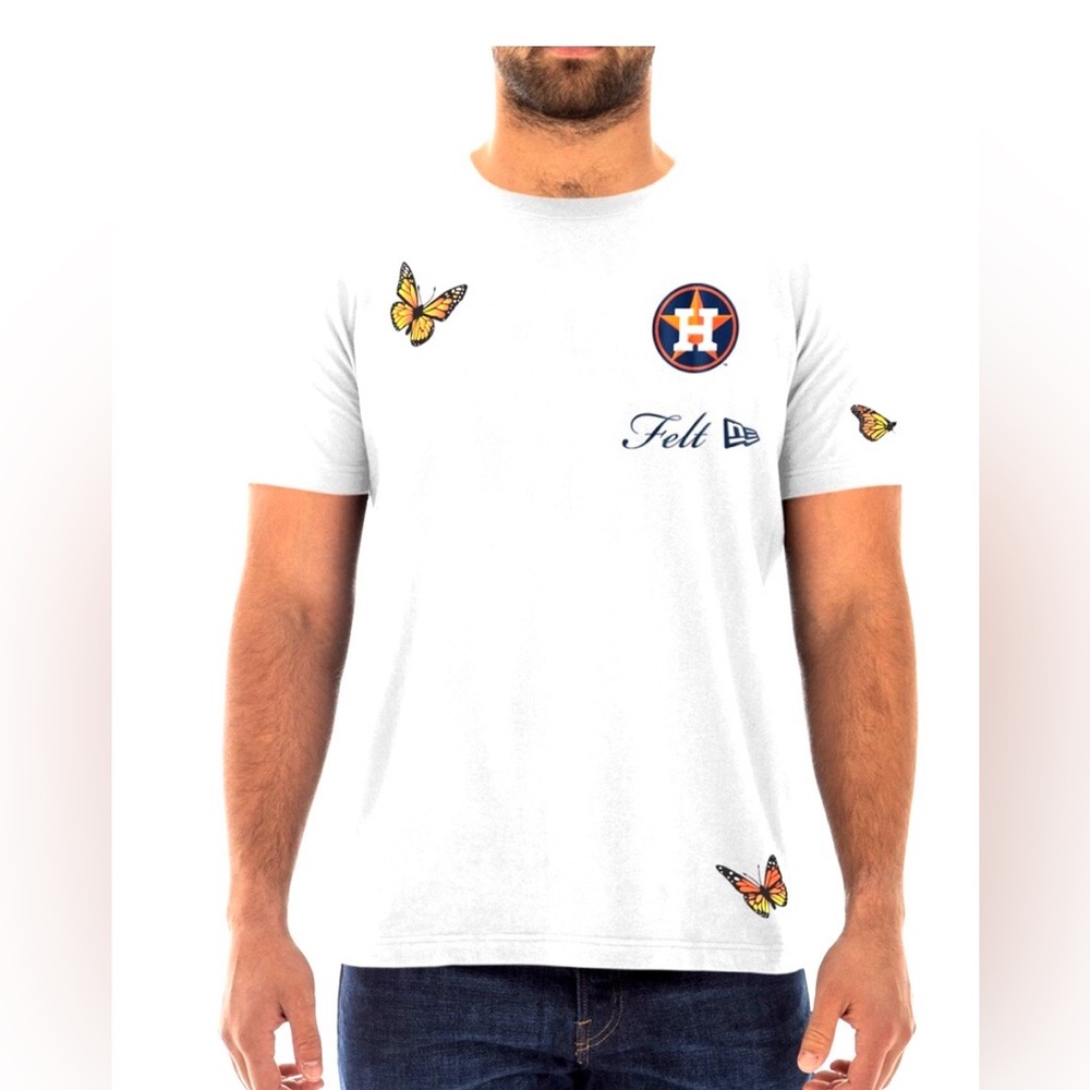 New Men’s Huston Astros New Era/Felt Collaboration T-Shirt, Size Large